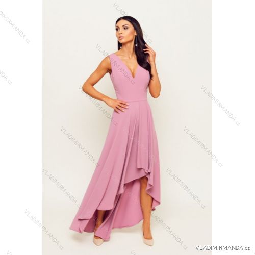 Ärmelloses langes Partykleid für Damen (34-54) POLISH FASHION PMLMR23VALENTINA-1 Rosa 34