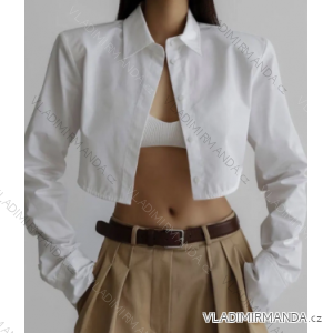 Langärmliges Crop-Top-Shirt für Damen (S/M ONE SIZE) ITALIAN FASHION IMPLP2326007075