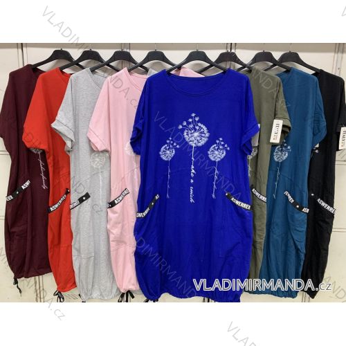 Kleid mit Taschen, Kurzarm, Damen, Übergröße (3XL/4XL, Einheitsgröße) ITALIAN FASHION IMC23PAMP