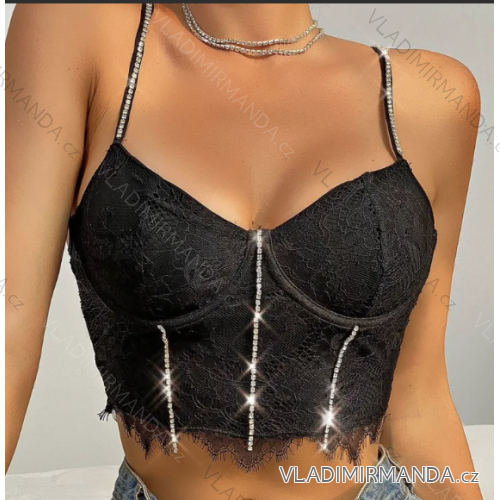 Damen-Träger-Crop-Top (Einheitsgröße S/M) ITALIAN FASHION IMPGM238991