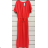 Langes Kurzarmkleid für Damen (S/M EINHEITSGRÖSSE) ITALIAN FASHION IMPSH231205 rot S / M