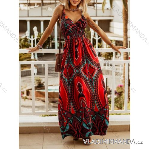 Langes Sommerkleid für Damen mit Trägern (S/M EINHEITSGRÖSSE) ITALIAN FASHION IMD23277